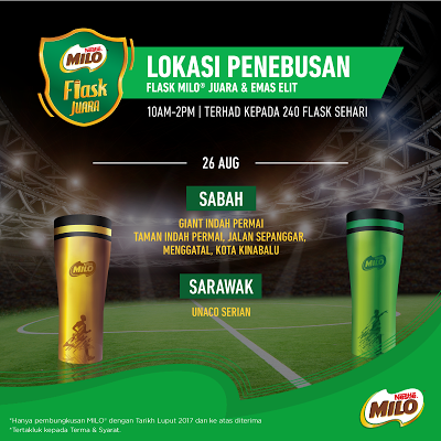 Lokasi Penebusan Flask MILO Juara & Flask Emas Elit Edisi Terhad