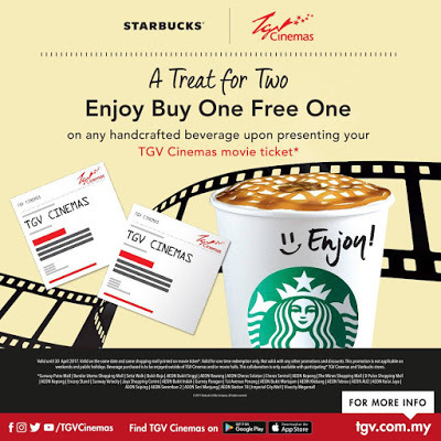 TGV Cinema Movie Ticket Starbucks Buy One Free One Promo