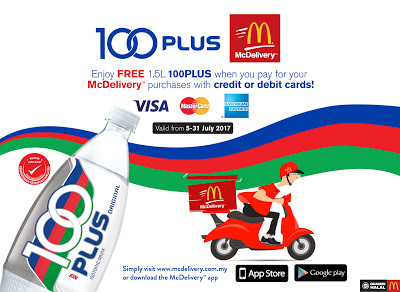 McDelivery Order FREE 100PLUS Drink Credit / Debit Cards Promo