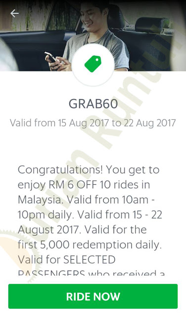 Grab Promo Code Malaysia Merdeka Free Ride Discount Offer