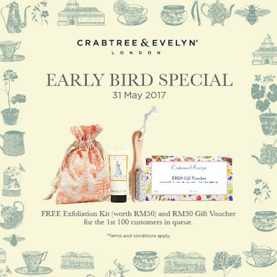 Crabtree & Evelyn Malaysia Free Exfoliation Kit & Gift Voucher New Opening Promo