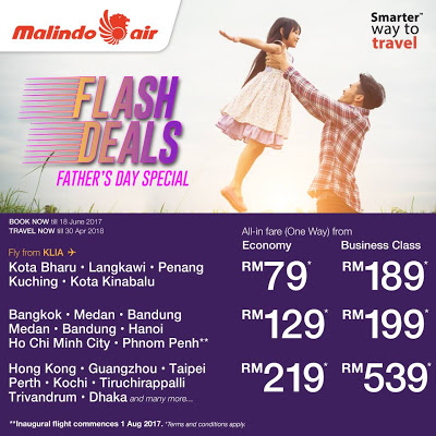 Malindo Air Ticket Father's Day Flash Deals