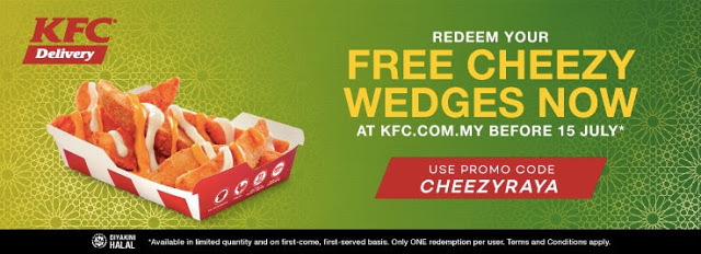 KFC Delivery Malaysia Promo Code Free Cheezy Wedges Large