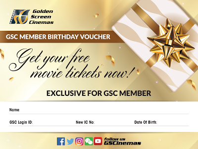 GSC Cinema Free Movie Ticket Birthday Voucher Print Promo