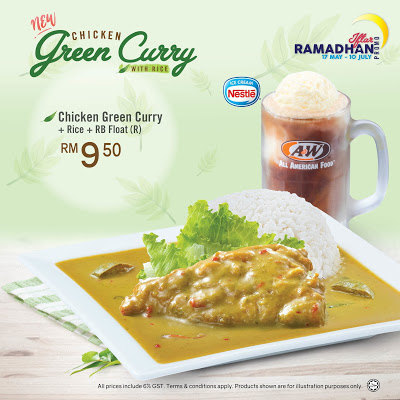 A&W Chicken Green Curry with Rice RB Float