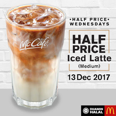 McDonald's Malaysia McCafe Iced Latte Half Price Discount Wednesdays Promo