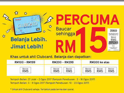 Tesco Malaysia Clubcard Member Free Cash Voucher Promo