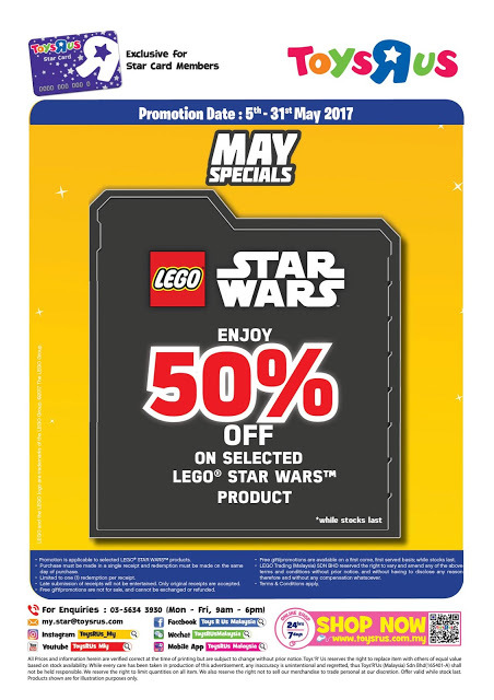 Toys R Us Malaysia LEGO Star Wars Products May Special Discount Promo