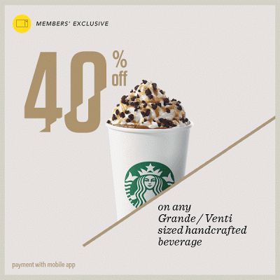 Starbucks Grande Venti Sized Handcrafted Beverage Discount Promo