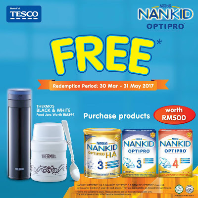 Nestle Malaysia Nankid Optipro Thermos Black and White Food Jars