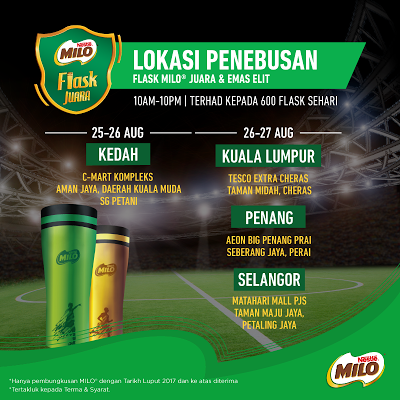 Lokasi Penebusan Flask MILO Juara & Flask Emas Elit Edisi Terhad