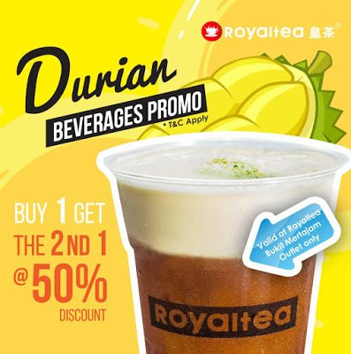 Royaltea皇茶 2nd Drink Half Price Discount Offer Promo