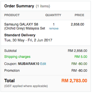 Samsung GALAXY S8 Tesco Malaysia Price Lazada Voucher Code Discount Offer