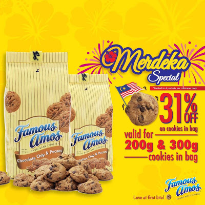 Famous Amos Cookies Malaysia Merdeka Special Discount Promo