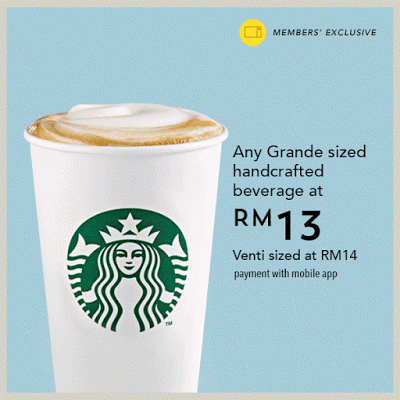 Malaysia Starbucks Grande RM13 Member Promo