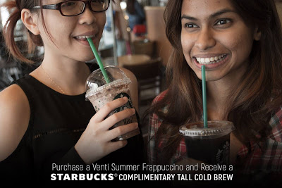 Free Starbucks Summer Frappuccino TALL Cold Brew Promo