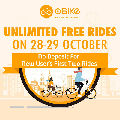 oBike Malaysia Weekend Free Unlimited Free Rides No Deposit