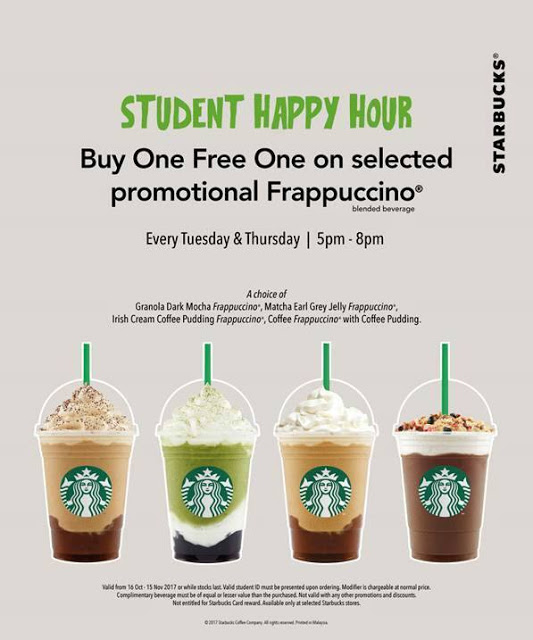Starbucks Student Happy Hour Buy 1 Free 1 Frappuccino