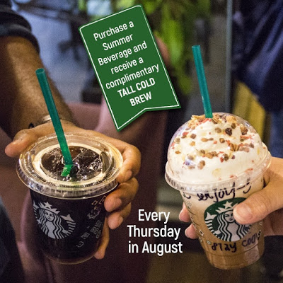 Buy Starbucks Summer Frappuccino Free TALL Cold Brew Thursday Promo