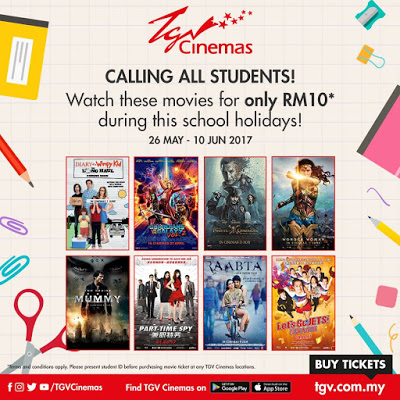 TGV Cinemas Student Price Movie Ticket School Holiday Promo
