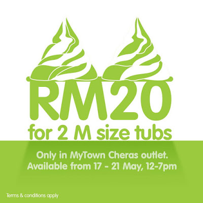 llaollao Malaysia 2 M Size Tubs RM20 MyTOWN Cheras Discount Promo