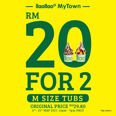 llaollao Malaysia M Size Tubs Discount Promo MyTown Cheras