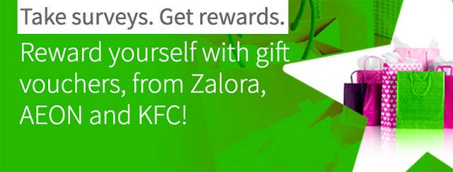 Reward yourself with gift vouchers, from Zalora, AEON and KFC!