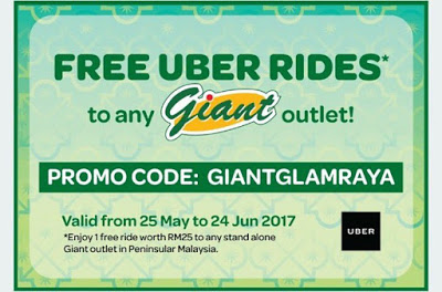 Uber Promo Code RM25 Discount Free Rides Giant Glamor Raya