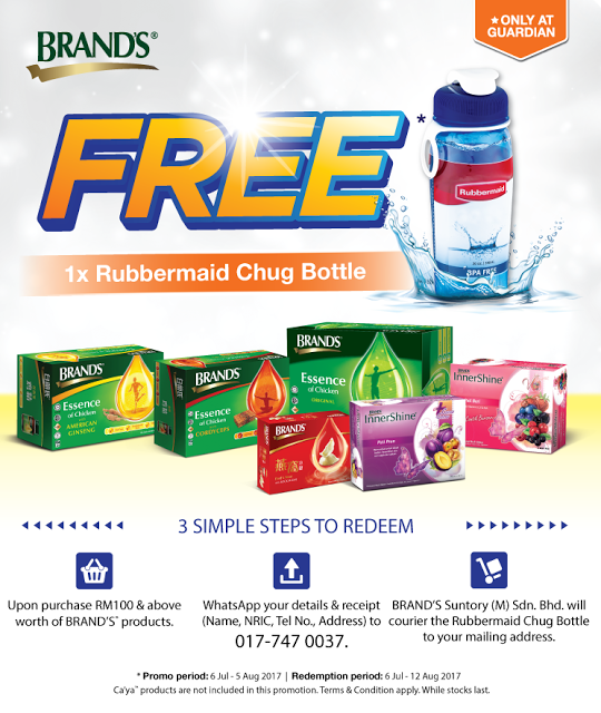 FREE Rubbermaid Chug Bottle with purchase of BRAND'S Products