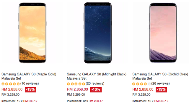 Tesco Samsung GALAXY S8 Malaysia Price Discount Lazada Voucher Code