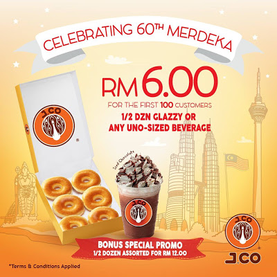 J.CO Donuts & Coffee Malaysia Merdeka Promo