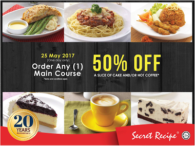 Secret Recipe Malaysia Order Main Course Half Price Cake Slice Promo