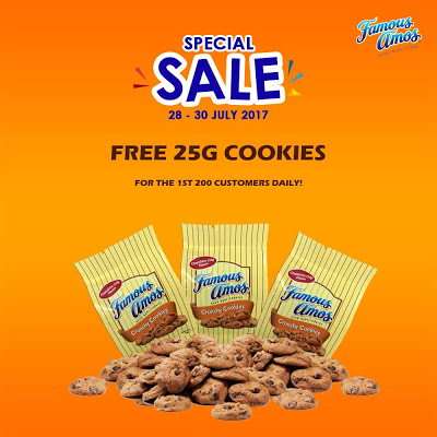 Famous Amos Malaysia Special Sale Free Cookies