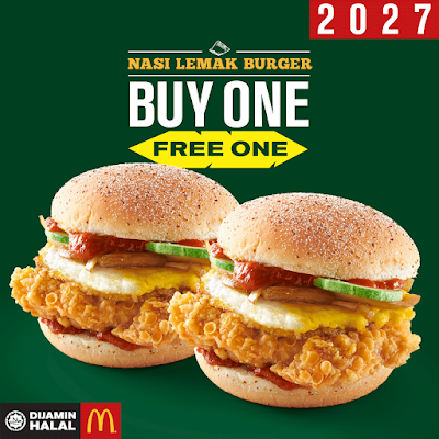 Malaysia McDonald's Nasi Lemak Burger Buy 1 Free 1 Promo