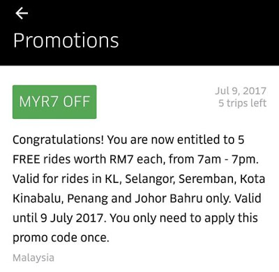 Uber Promo Code Malaysia July 2017