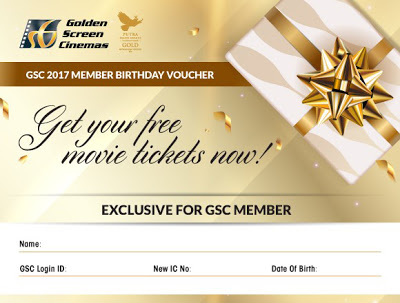 GSC Member Free Movie Tickets Voucher Birthday Month Promo
