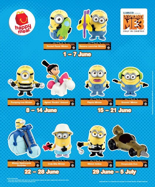 FREE McDonald's Happy Meal Despicable Me 3 Minion Toys 