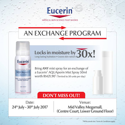Free Eucerin AQUAPorin Mist Spray Exchange Program